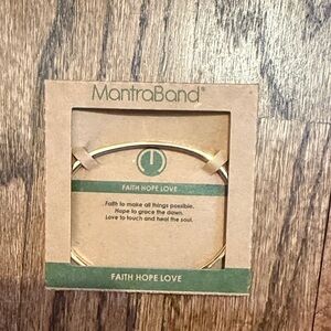 MantraBand Gold 'Faith Hope Love' Bracelet